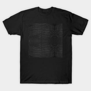 Black Crocodile Leather Print T-Shirt